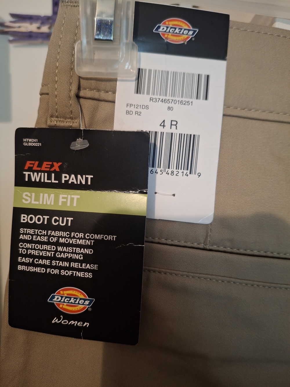 Dickies Slim Fit Boot Cut Twill Pants - Tan